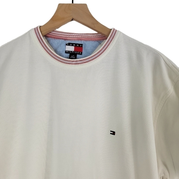 🟠4 for $25🟠 TOMMY HILFIGER COTTON CREW NECK PULLOVER SHIRT SIZE LARGE - Picture 5 of 9